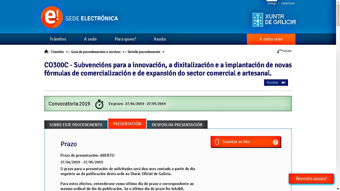 Subvención WEB 2019 Xunta de Galicia Subvención WEB 2019 Xunta de Galicia
